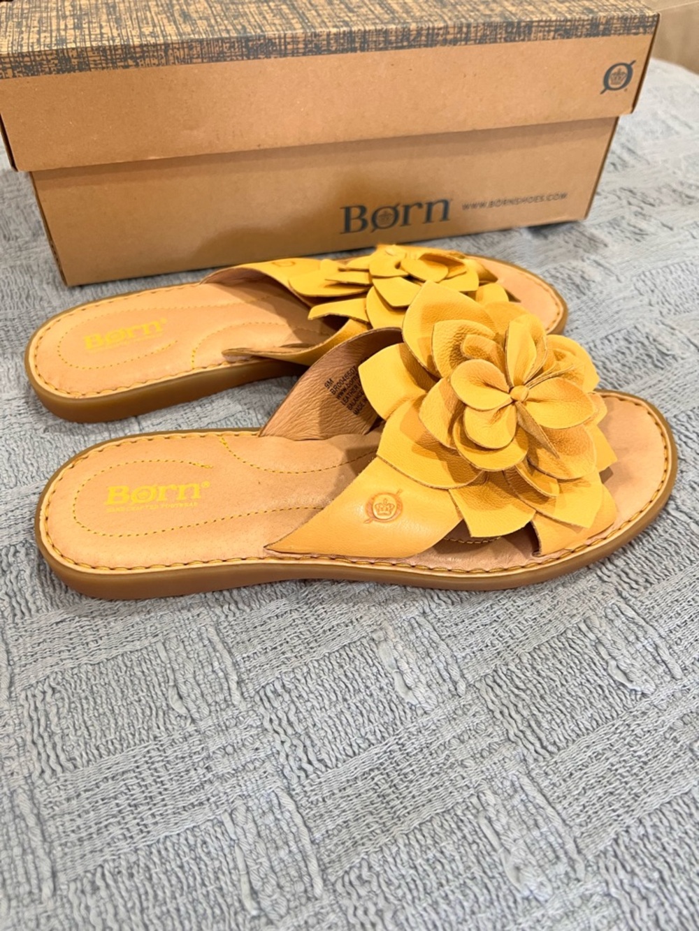Born Yellow Floral Slide Sandals - Picture 11 of 15